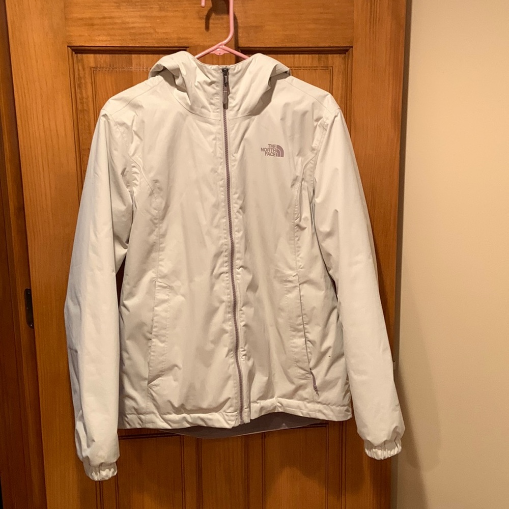 The North Face colored cream medium hooded jacket